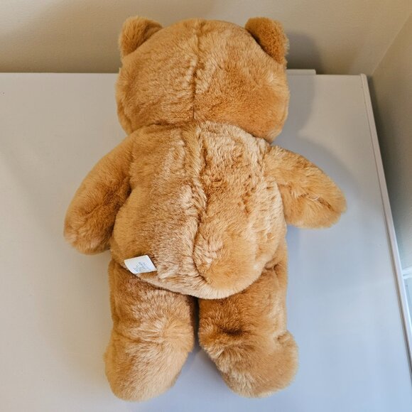 Well Made Toy Teddy Bear Plush Stuffed Animal Tan Red Bow Vintage 1991 18" - Picture 4 of 8